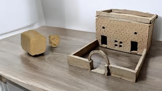 Easy to making a house with clay  Diy  Mini creative pro [upl. by Anneg636]