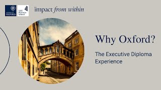 Why Oxford The Executive Diploma Experience [upl. by Geddes]