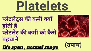 platelets प्लेटलेट्स की कमी क्यों होती है इसके क्या लक्षण होते हैं normal range and life span [upl. by Ettennej759]