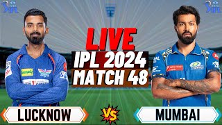 Live MI Vs LSG 48th T20 Match  Cricket Match Today  LSG vs MI live 2nd innings ipllive [upl. by Peppard]