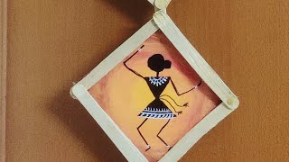 warli art painting wall hanging😱warliart😍wallhanging 💕walldecor acrylicpainting ytviralvideo [upl. by Blinny345]