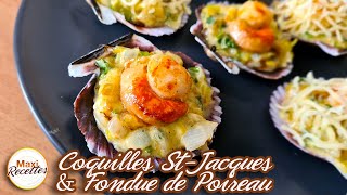 Coquilles SaintJacques et Fondue de Poireau Recette Facile et Rapide [upl. by Osgood56]