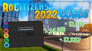 ALL RoCitizens 2022 Active Codes Cash  Awards [upl. by Cosimo]