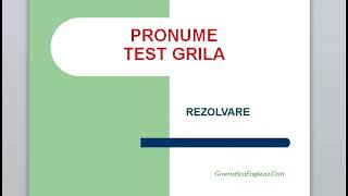 Pronume  test grila [upl. by Laamaj]