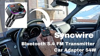 Syncwire Bluetooth 54 FM Transmitter Car Adapter 54W [upl. by Syman]