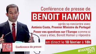 Conférence de presse en direct de Lisbonne Benoît Hamon répond à vos questions sur lEurope [upl. by Seidule492]