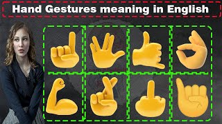 Hand Signs Meanings in English  Hand Gestures Emojis  English Grammar  Learn Daily English [upl. by Brittne647]