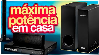 SINTASE NUM SHOW DENTRO DE CASA UNBOXING DO HOME THEATER LG LHB655NW [upl. by Kinelski]