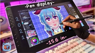 ✏️ Beginner Drawing Tablet 🌱 Huion Kamvas 16 2021 Unboxing  Speedpaint🥕 [upl. by Kcirddor]