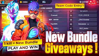 FREE FIRE LIVE NEWFROSTFIRE BUNDLE GIVEAWAYCUSTOM ROOM TEAMCODE FF GIVEAWAYlokeshgamerlive [upl. by Corson]