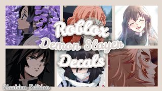 ROBLOX  Bloxburg x Royale High  Aesthetic Demon Slayer Hashira Edition Decals Ids [upl. by Lednahs]