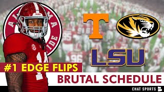 Alabama Football Recruiting 1 EDGE FLIPS  SEC Schedule About To HEAT Up  Alabama Football News [upl. by Aikcin24]