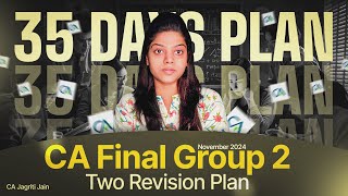 Revision Plan  CA Final 🎯 35 Days Revision Plan for CA Final  Nove 2024 Exam  CA Jagriti Jain [upl. by Divan928]