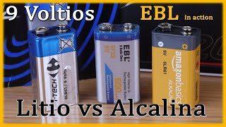 LITIO VS ALCALINA 9 VOLTIOSTEST POTENCIA EBL [upl. by Kaia]