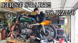 KZ750 scrambler First start with custom exhaust [upl. by Stultz]