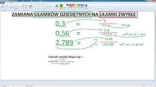 Jak zamienić ułamek dziesiętny na ułamek zwykły  przykłady  ForumWiedzy [upl. by Langsdon]