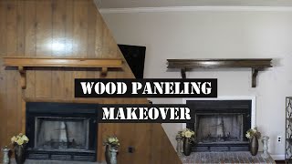 Wood Paneling Makeover  LOOKS LIKE DRYWALL for 30 [upl. by Enimzaj]