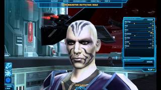 Star Wars The Old Republic HD Character Creation Rattataki Male [upl. by Odey]