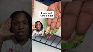 Fouryearold Acrylic Nails [upl. by Aicenav]