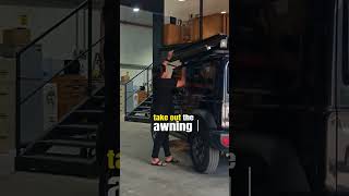 Auto Awning for easy camping TRAPOverland OverlandUAE CampingUAE overlandoman [upl. by Nehtanhoj]