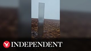 Mystery 10ft monolith appears out of nowhere in Welsh countryside [upl. by Nortad486]