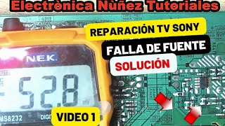 👉 Tv Sony no enciende después de un apagon 😰 reparación paso a paso💯 video 1 electrónica Núñez 👍 [upl. by Imoen281]