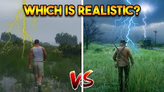 GTA 5 VS RDR 2 WHICH GAME IS MORE REALISTIC [upl. by Nosreffej934]