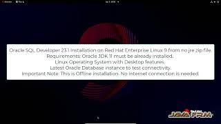 Oracle SQL Developer 23 Installation on RHEL 9 and connect Oracle Database 23c FREE [upl. by Wainwright481]