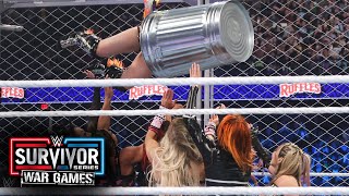 IYO SKY defies gravity with trash can jump from the cage Survivor Series WarGames 2023 highlights [upl. by Eyatnod]