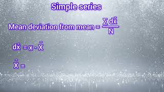 Simple series Mean deviation from mean 1  Statistics [upl. by Revolc]