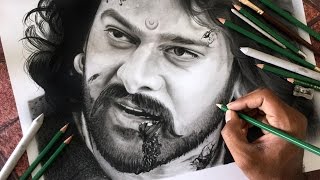 Drawing Baahubali  PRABHAS  realistic sketch [upl. by Naraa]