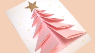 DIY CHRISTMAS TREE CARD  Greeting card [upl. by Yemerej]