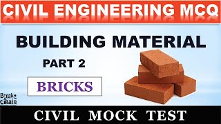 Bricks  Building Material  Civil Engineering MCQ  Overseer  Tracer  KWA  SSC JE [upl. by Teufert517]