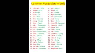 40 common vocabulary synonyms you must know  Improve your vocabulary [upl. by Sej]