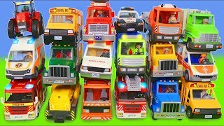 Koparki Koparka ciężarówka zabawki dźwig Bagrownica Ciągnik  straż pożarna  Toy Cars Vehicles [upl. by Ira]