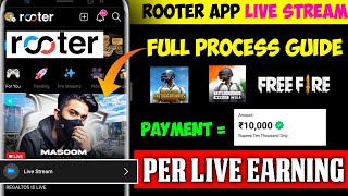 Rooter app se live stream kaise kare bgmi🤩Rooter app Kaise paise kamaen  how to live Bgmi in rooter [upl. by Stig]