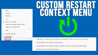 Add a Custom Restart Right Click Context Menu to Windows [upl. by Eiboj494]