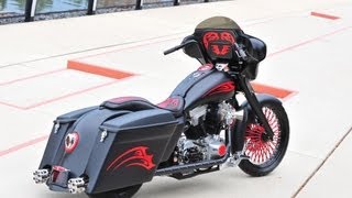 A Radical Bagger Custom HarleyDavidson  Custom Bike Show motorcycle video [upl. by Oflodur]