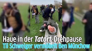 quotTatortquot Til Schweiger vermöbelt Ben Münchow nach Zoff in der Drehpause am Set [upl. by Enaile]