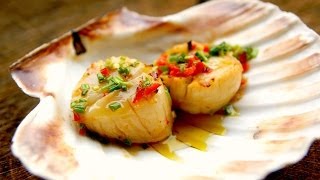 How To grill scallops Scallops video recipe [upl. by Hilel379]