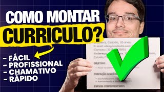 COMO MONTAR UM CURRÍCULO MATADOR FÁCIL E RÁPIDO [upl. by Bland]