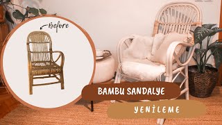 BAMBU SANDALYE YENİLEME  Rattan Sandalye Tamiri  DIY [upl. by Kamilah]