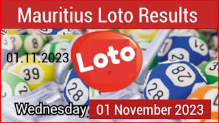 Mauritius Loto Results For 1 November 2023  Loto Mauritius Draw 01112023 [upl. by Theone]