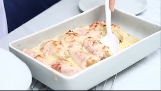 Recept witlof ham kaas uit de oven [upl. by Aninaj]