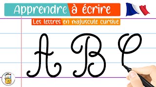 Apprendre À Écrire Les Lettres De LAlphabet En Majuscule Cursive  Apprendre À Tracer Les Lettres [upl. by Jackqueline338]