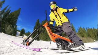 Pro Snowboarder Tries Ski Biking  SNOGO [upl. by Rorke]