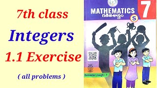 7th class maths chapter 1 exercise 11 new syllabus 2023  Integers  Ncert 7th class maths [upl. by Gnot656]