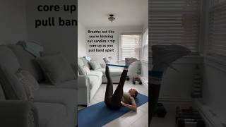 Inverted straight leg banded abductions band around ankles Great exercise for pregnancypostpartum [upl. by Anaerol]