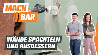 Wände spachteln und ausbessern  OBI [upl. by Kalil]