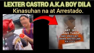 LEXTER CASTRO quotBOY DILAquot KINASUHAN NA [upl. by Haymo155]